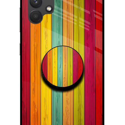 Multicolor Wooden Samsung A32 4G Glass Case