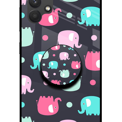 Baby Elephants Samsung A32 4G Glass Case