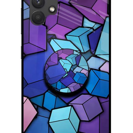 Cubic Abstract Samsung A32 4G Glass Case