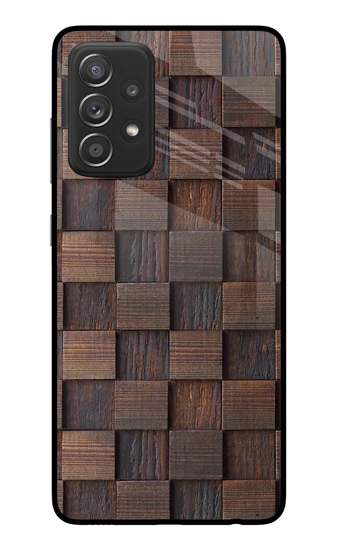 Wooden Cube Design Samsung A52/A52s 5G Glass Case Back Cover by Casekaro