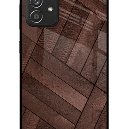 Wooden Texture Design Samsung A52/A52s 5G Glass Case Back Cover by Casekaro