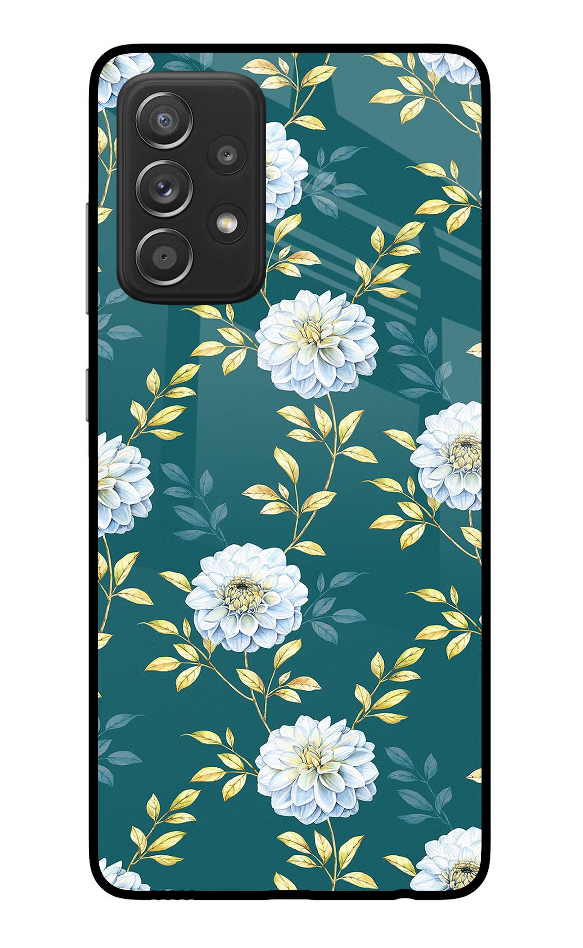 Flowers Samsung A52/A52s 5G Glass Case Back Cover by Casekaro