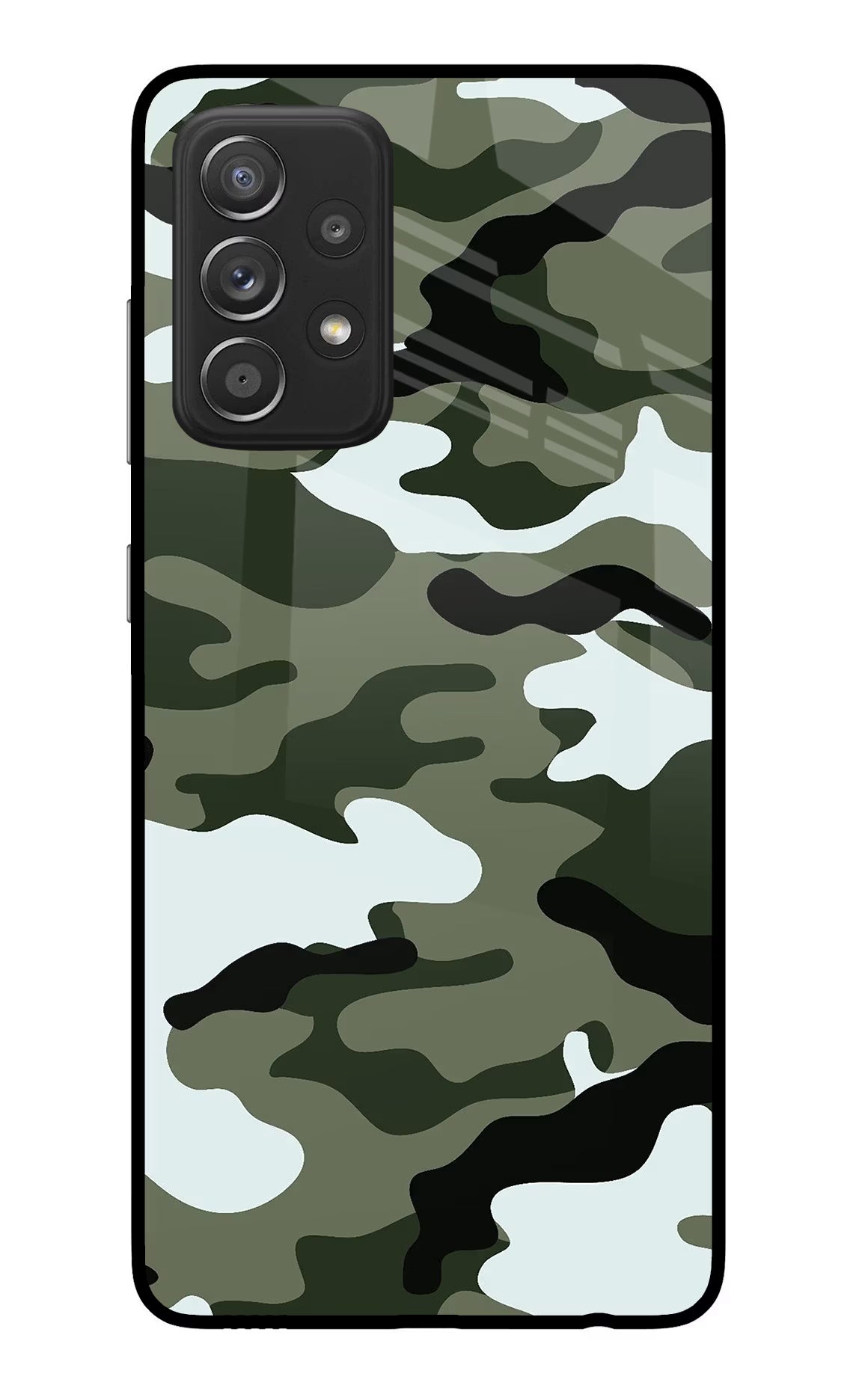 Camouflage Samsung A52/A52s 5G Glass Case Back Cover by Casekaro