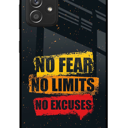 No Fear No Limits No Excuse Samsung A52/A52s 5G Glass Case Back Cover by Casekaro