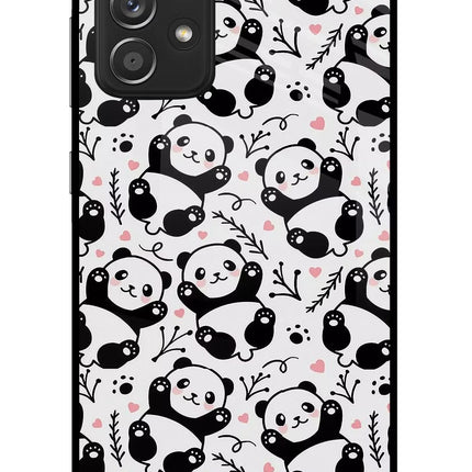 Cute Panda Samsung A52/A52s 5G Glass Case Back Cover by Casekaro