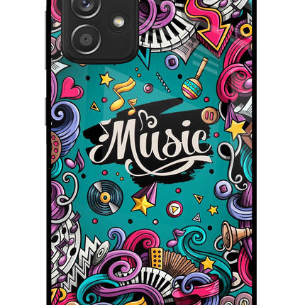 Music Graffiti Samsung A52/A52s 5G Glass Case Back Cover by Casekaro