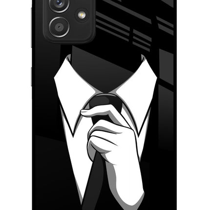 Black Tie Samsung A52/A52s 5G Glass Case Back Cover by Casekaro