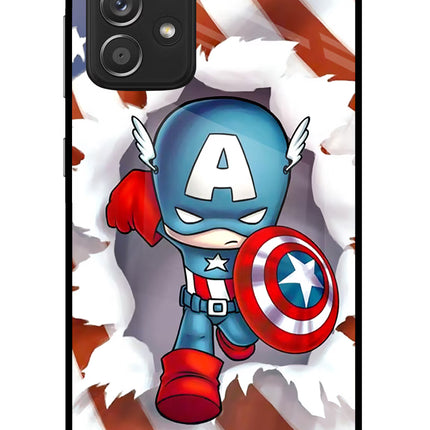 Captain America Samsung A52/A52s 5G Glass Case Back Cover by Casekaro