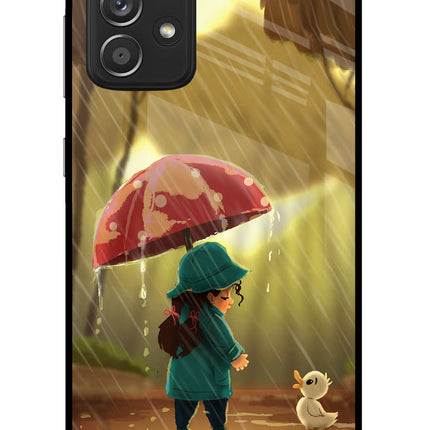 Rainy Day Samsung A52/A52s 5G Glass Case Back Cover by Casekaro