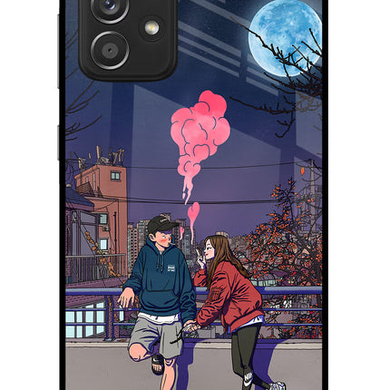 Chilling Couple Samsung A52/A52s 5G Glass Case Back Cover by Casekaro