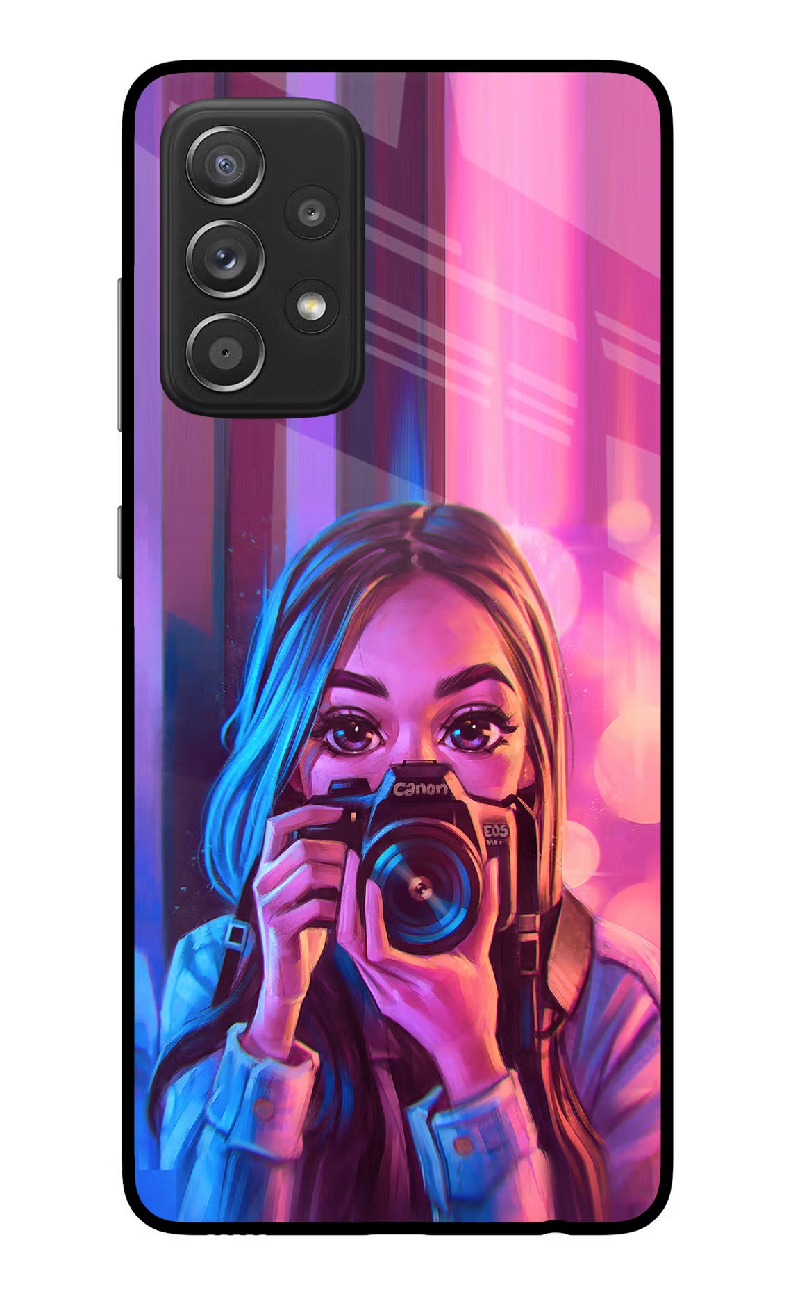 Girl Photographer Samsung A52/A52s 5G Glass Case Back Cover by Casekaro