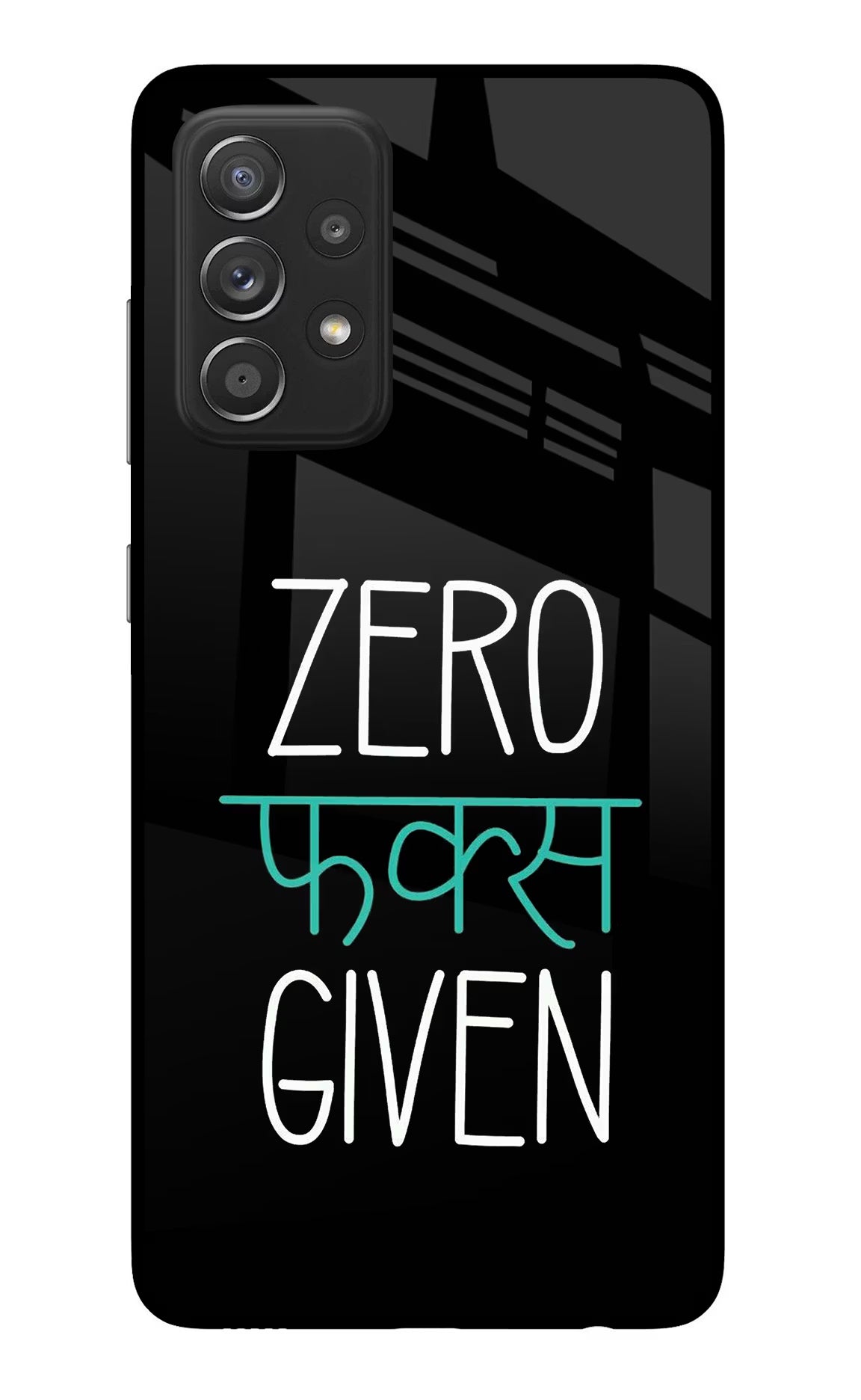 Zero Fucks Given Samsung A52/A52s 5G Glass Case Back Cover by Casekaro