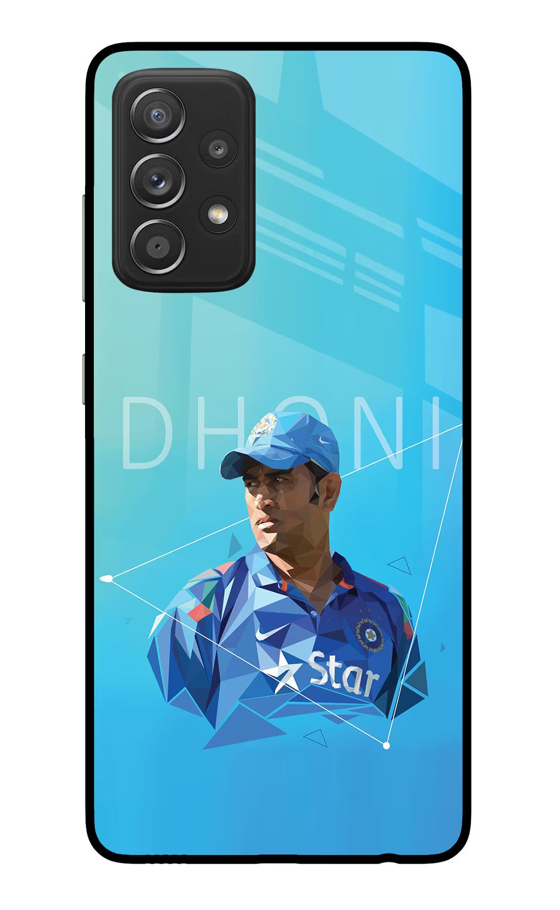 Dhoni Artwork Samsung A52/A52s 5G Glass Case Back Cover by Casekaro
