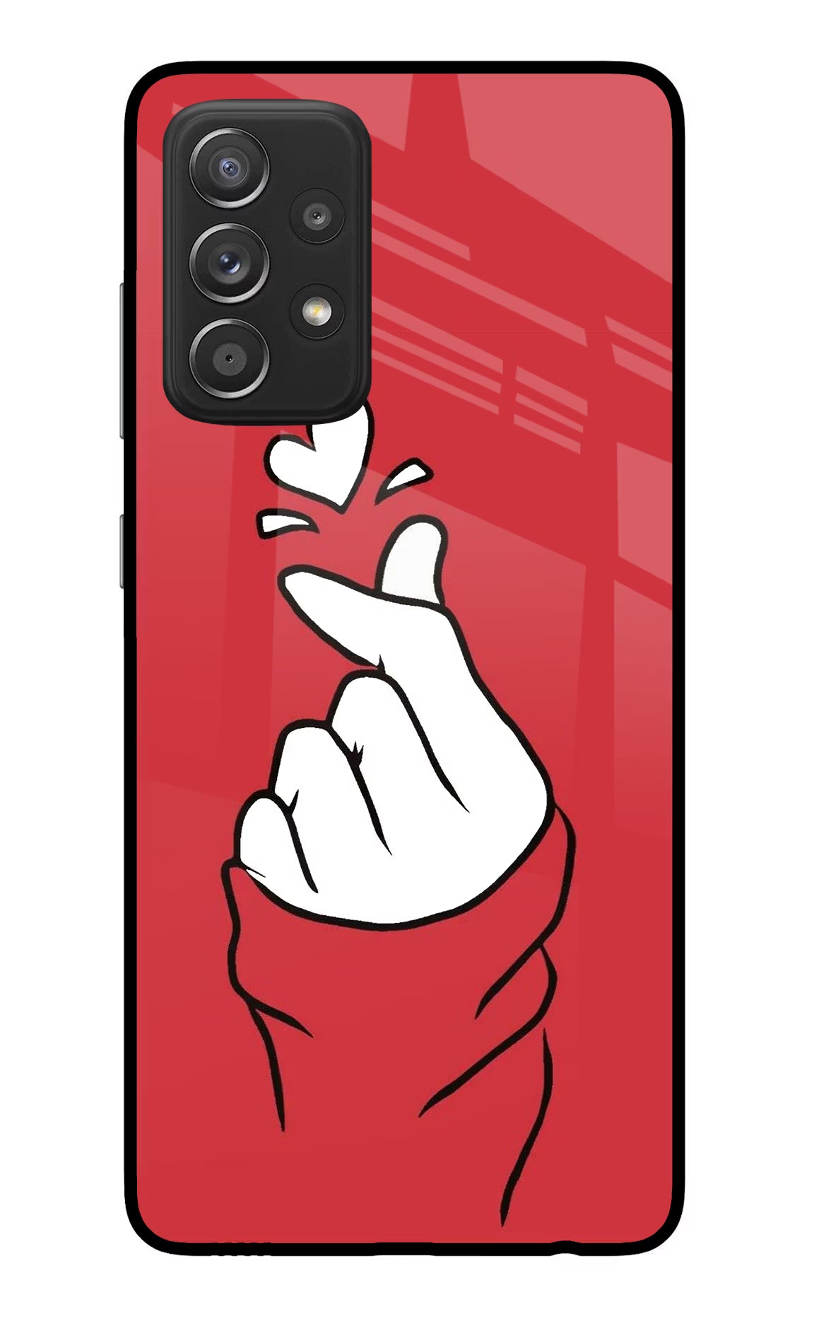 Korean Love Sign Samsung A52/A52s 5G Glass Case Back Cover by Casekaro