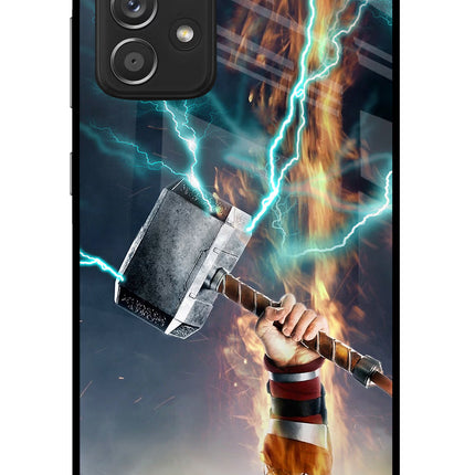 Thor Hammer Mjolnir Samsung A52/A52s 5G Glass Case Back Cover by Casekaro