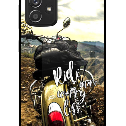 Ride More Worry Less Samsung A52/A52s 5G Glass Case Back Cover by Casekaro