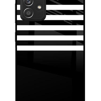 Black and White Print Samsung A52/A52s 5G Glass Case Back Cover by Casekaro