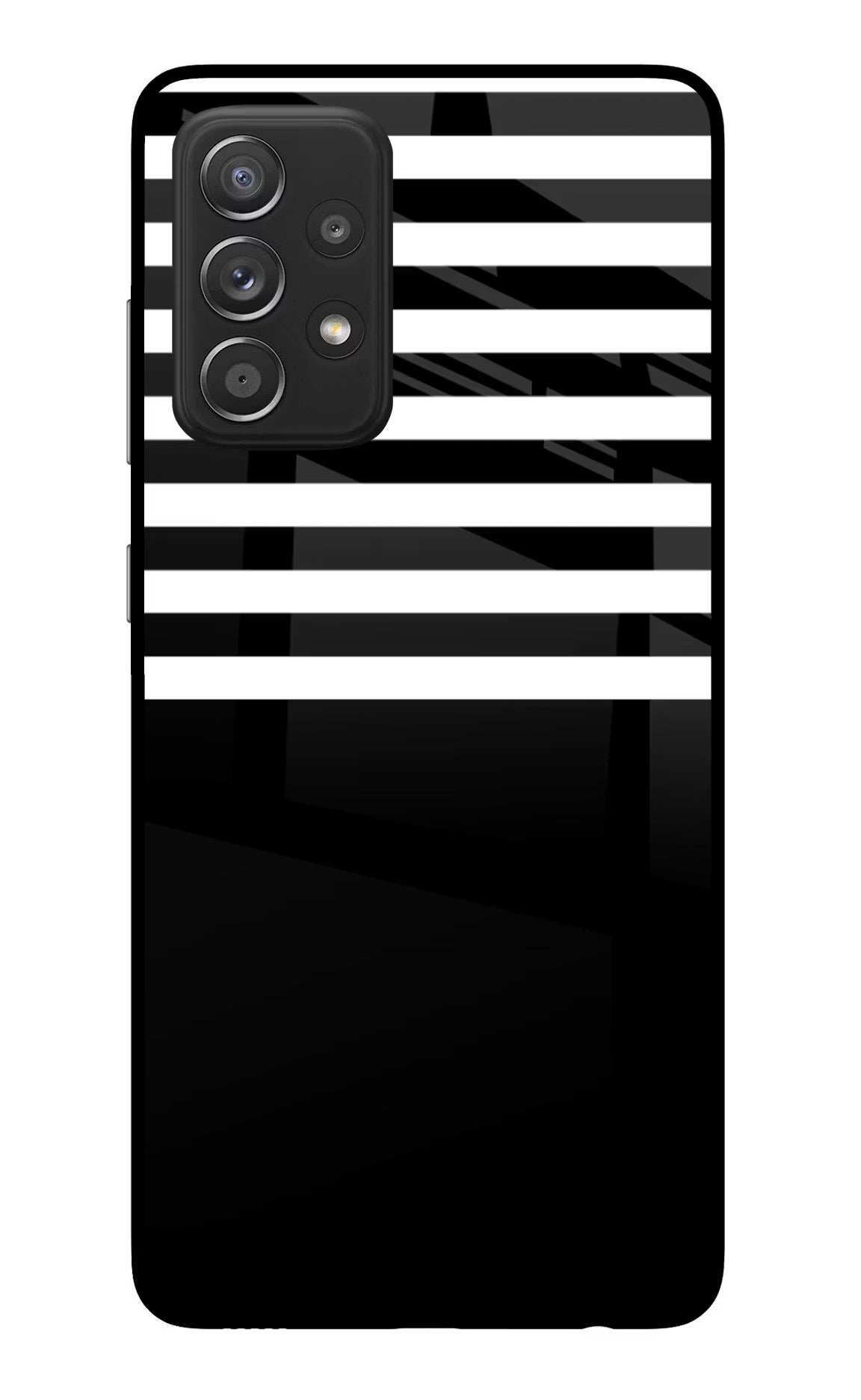 Black and White Print Samsung A52/A52s 5G Glass Case Back Cover by Casekaro