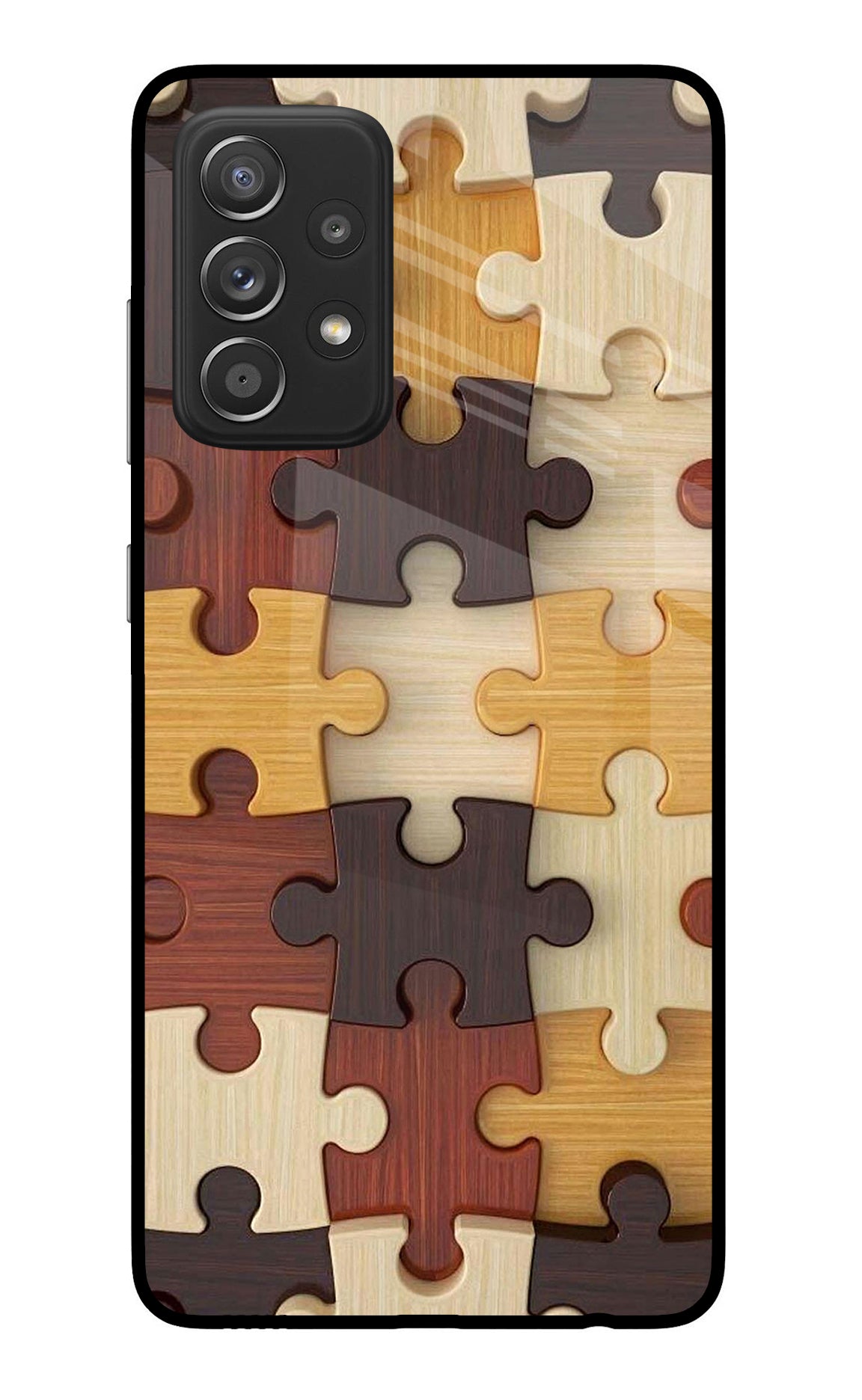 Wooden Puzzle Samsung A52/A52s 5G Glass Case