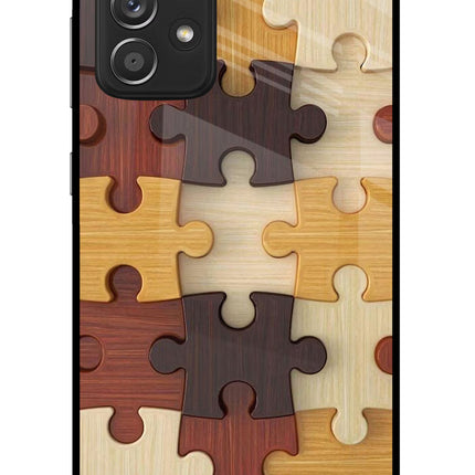 Wooden Puzzle Samsung A52/A52s 5G Glass Case Back Cover by Casekaro