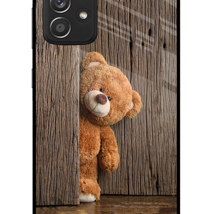 Teddy Wooden Samsung A52/A52s 5G Glass Case Back Cover by Casekaro