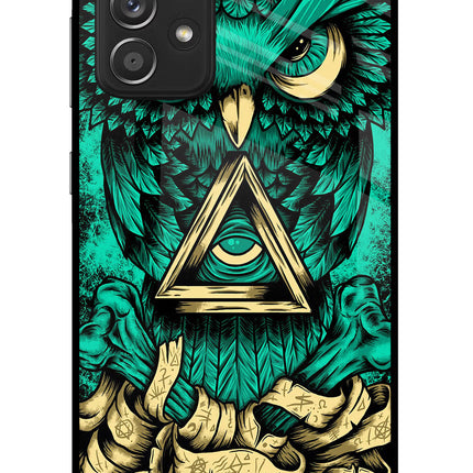 Green Owl Samsung A52/A52s 5G Glass Case Back Cover by Casekaro