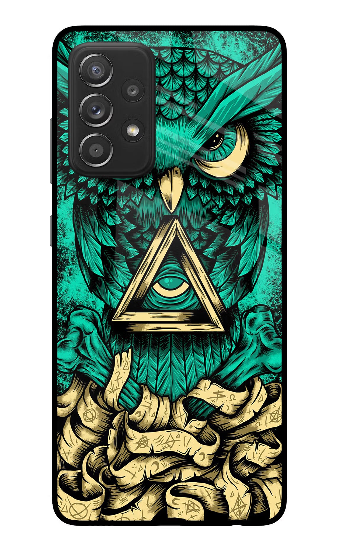 Green Owl Samsung A52/A52s 5G Glass Case Back Cover by Casekaro