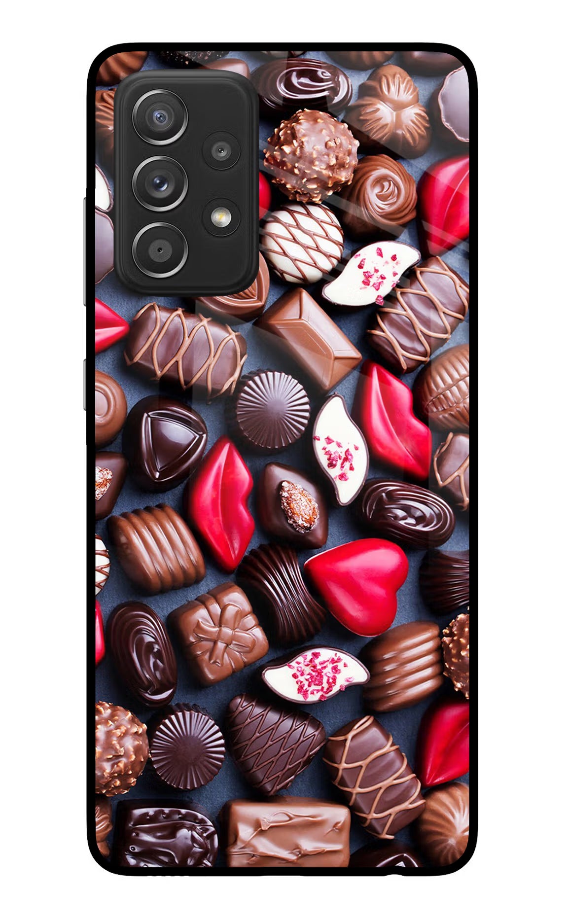Chocolates Samsung A52/A52s 5G Glass Case Back Cover by Casekaro