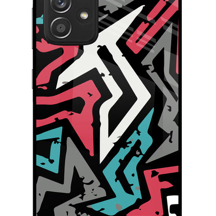 Geometric Graffiti Samsung A52/A52s 5G Glass Case Back Cover by Casekaro