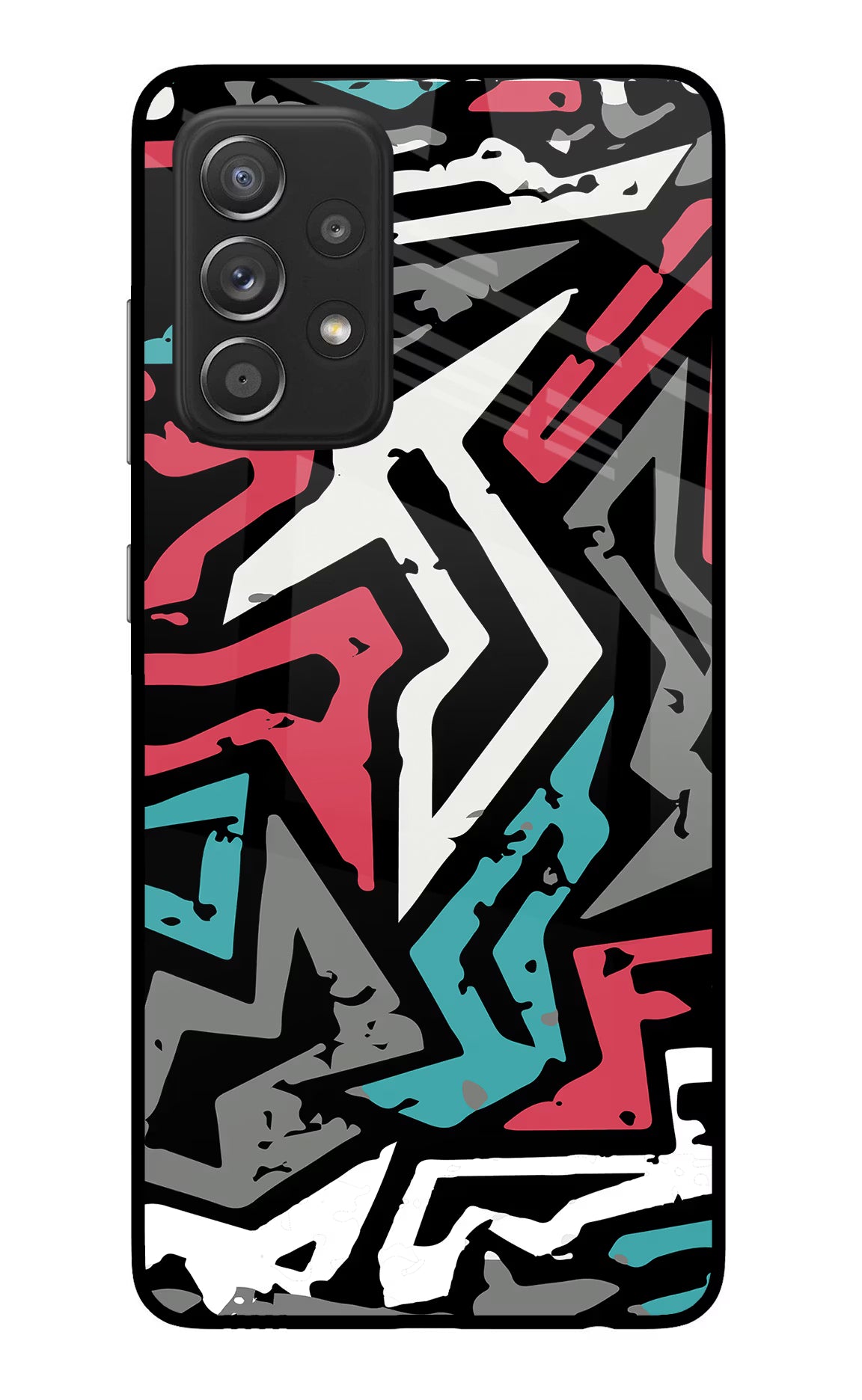 Geometric Graffiti Samsung A52/A52s 5G Glass Case Back Cover by Casekaro