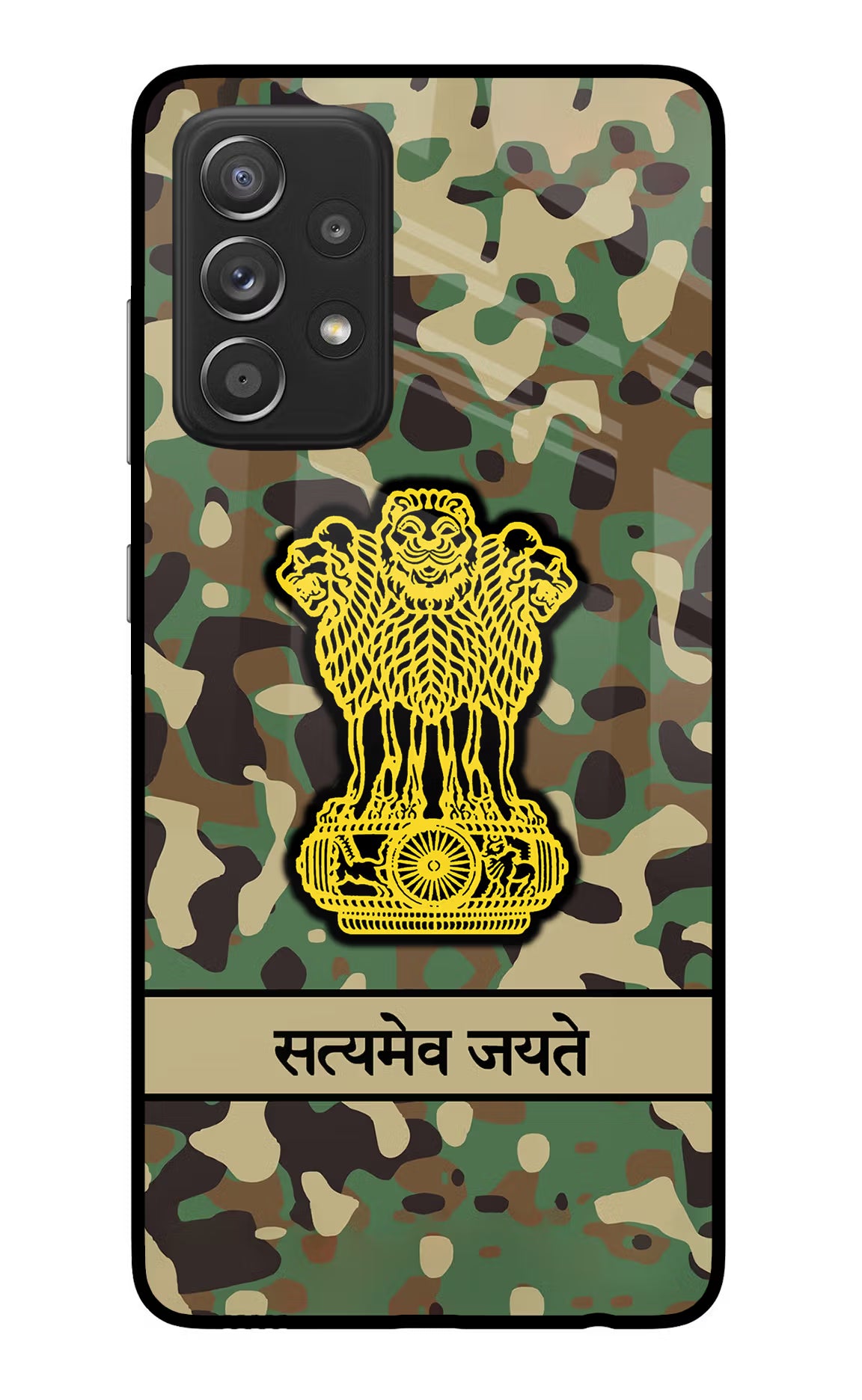 Satyamev Jayate Army Samsung A52/A52s 5G Glass Case Back Cover by Casekaro