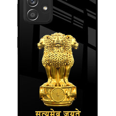 Satyamev Jayate Golden Samsung A52/A52s 5G Glass Case