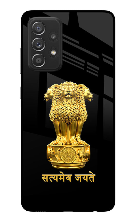 Satyamev Jayate Golden Samsung A52/A52s 5G Glass Case