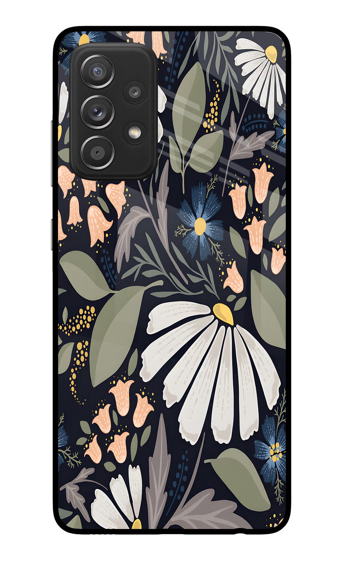 Flowers Art Samsung A52/A52s 5G Glass Case Back Cover by Casekaro