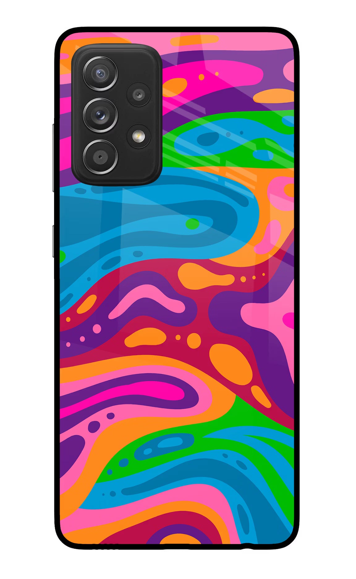 Trippy Pattern Samsung A52/A52s 5G Glass Case Back Cover by Casekaro