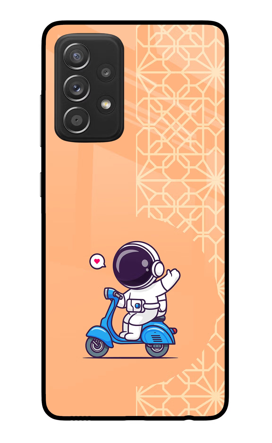 Cute Astronaut Riding Samsung A52/A52s 5G Glass Case Back Cover by Casekaro