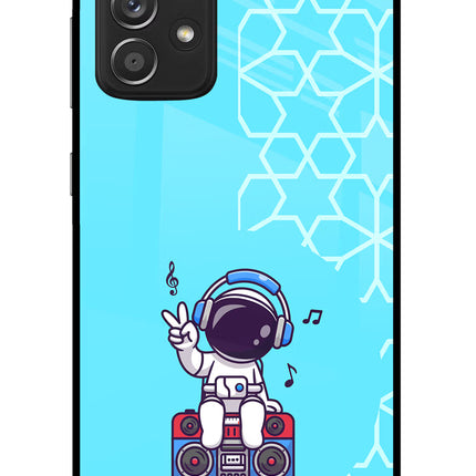Cute Astronaut Chilling Samsung A52/A52s 5G Glass Case Back Cover by Casekaro