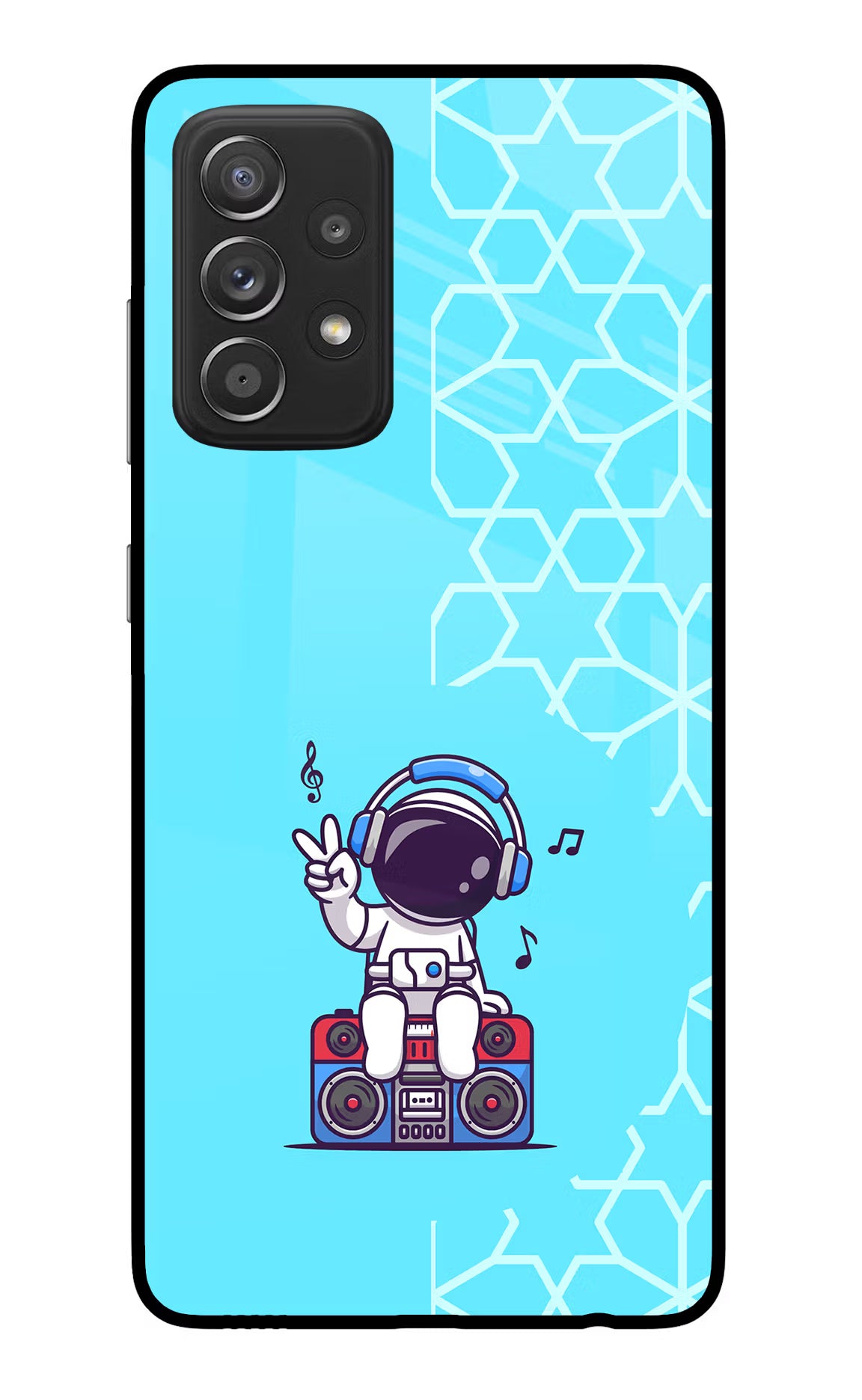 Cute Astronaut Chilling Samsung A52/A52s 5G Glass Case Back Cover by Casekaro