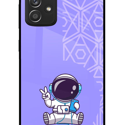 Cute Astronaut Chilling Samsung A52/A52s 5G Glass Case Back Cover by Casekaro