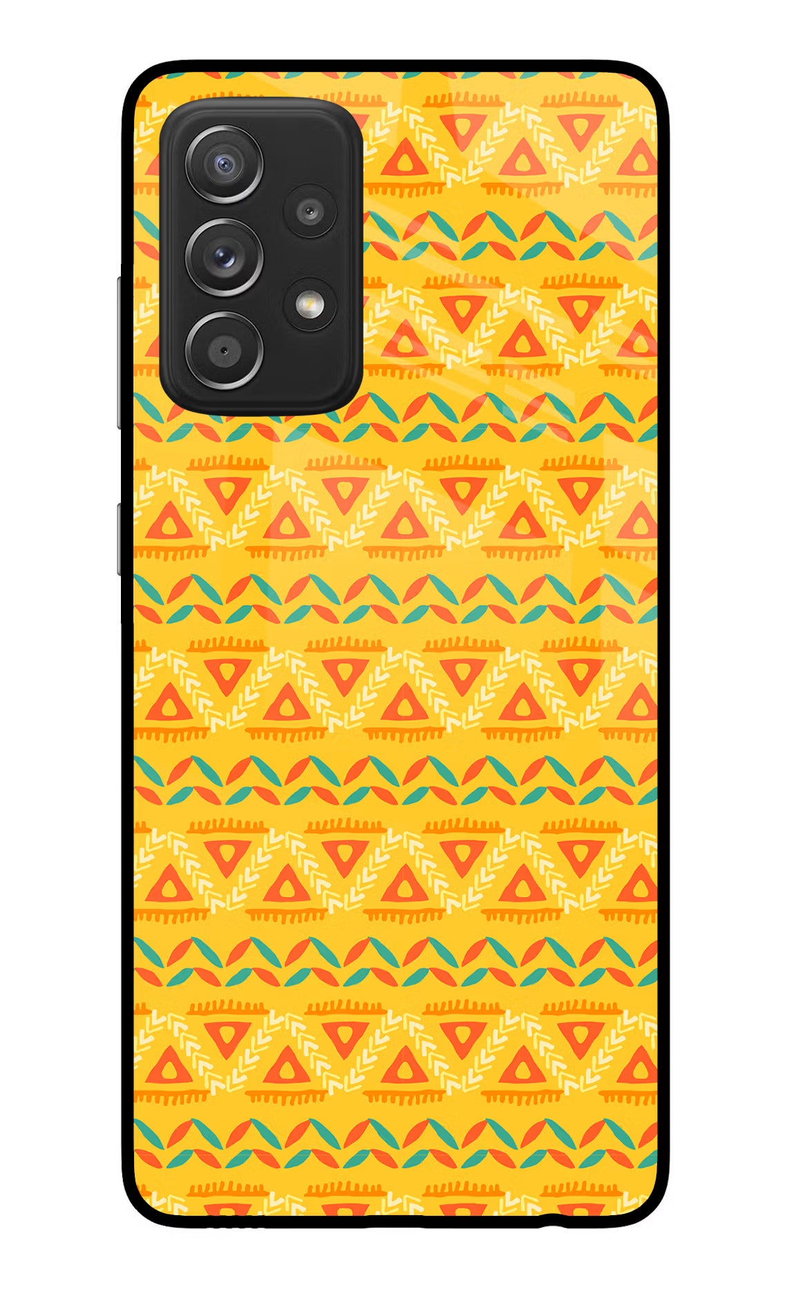 Tribal Pattern Samsung A52/A52s 5G Glass Case Back Cover by Casekaro