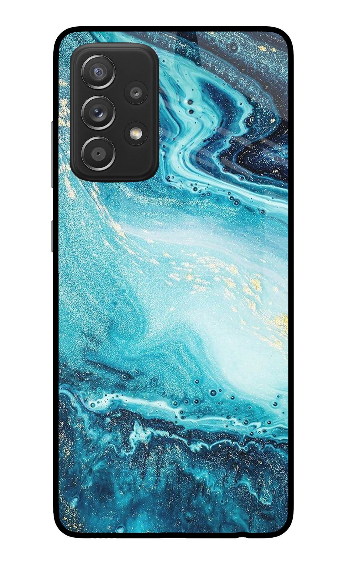 Blue Glitter Marble Samsung A52/A52s 5G Back Cover