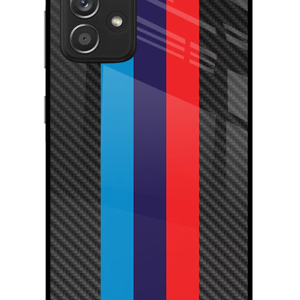 BMW Stripes Pattern Samsung A52/A52s 5G Glass Case Back Cover by Casekaro