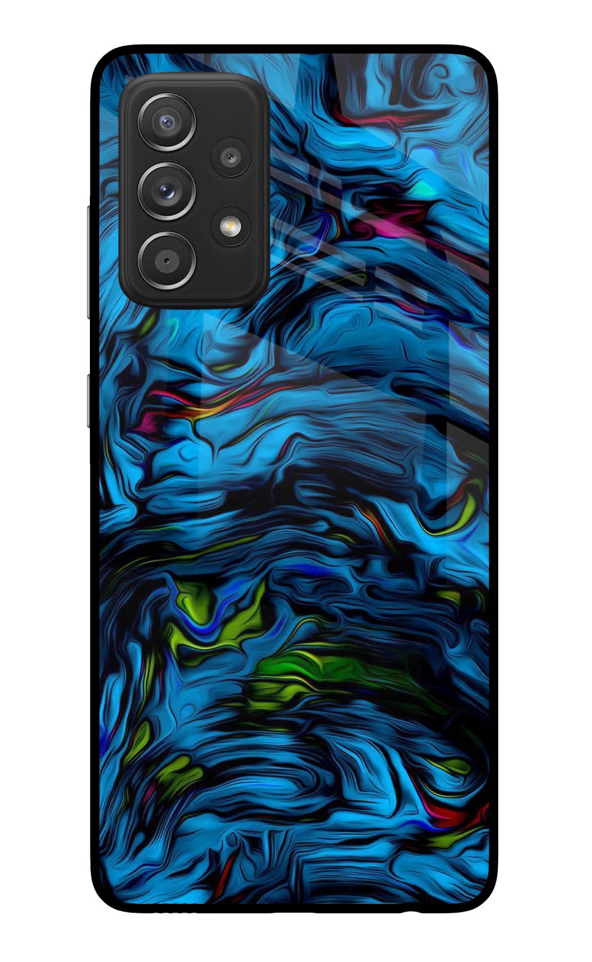Dark Blue Abstract Samsung A52/A52s 5G Glass Case Back Cover by Casekaro