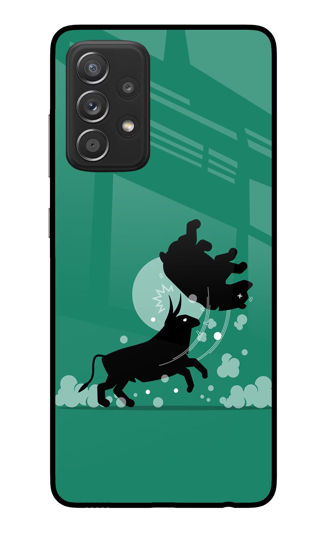 Bull Conqueror Samsung A52/A52s 5G Glass Case Back Cover by Casekaro