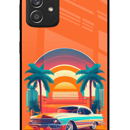 Palm Drive 80s Samsung A52/A52s 5G Glass Case Back Cover by Casekaro