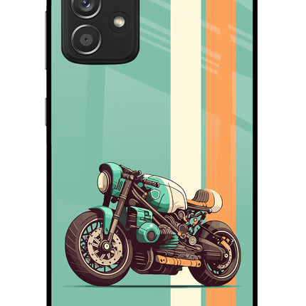 Striped Moto Drift Samsung A52/A52s 5G Glass Case Back Cover by Casekaro