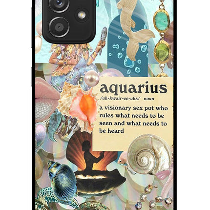 Aquarius Zodiac Samsung A52/A52s 5G Glass Case Back Cover by Casekaro