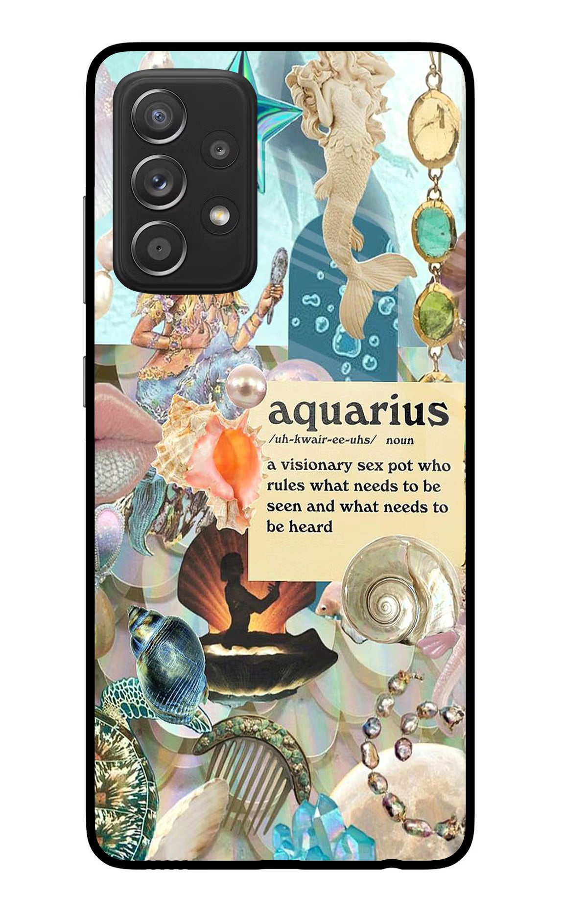Aquarius Zodiac Samsung A52/A52s 5G Glass Case Back Cover by Casekaro
