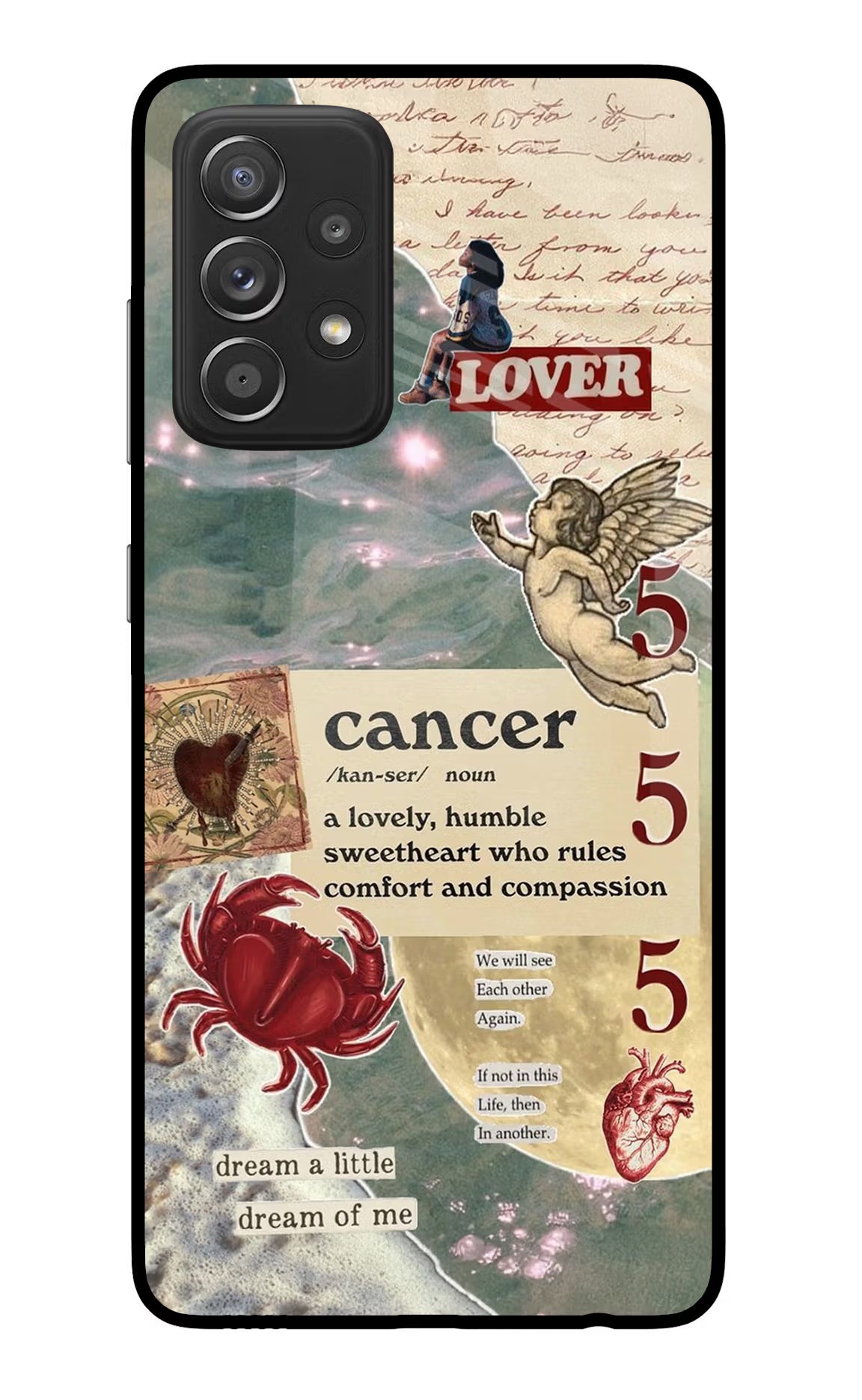 Cancer Zodiac Samsung A52/A52s 5G Glass Case Back Cover by Casekaro