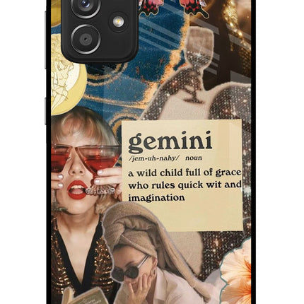 Gemini Zodiac Samsung A52/A52s 5G Glass Case Back Cover by Casekaro